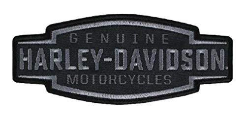 Harley-Davidson Embroidered Velocity Text Emblem Patch, 5 x 2in - Black EM327802