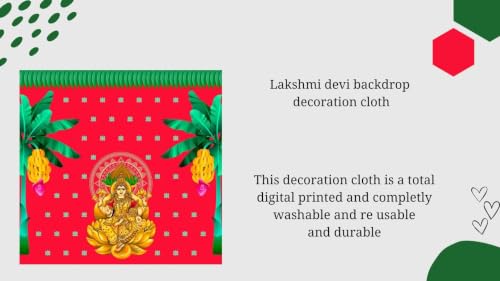 Image of Varamahalakshmi Vratham Festival Backdrop 5x5 Feet | Pooja Backdrop Decoration Cloth | laxmi Devi Pooja backdrops Cloths