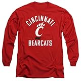 University of Cincinnati Official Bearcats Logo Unisex Adult Long-Sleeve T Shirt,Red, Large