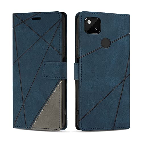 SONWO Hülle für Google Pixel 4A 4G, Premium PU Leder Handyhülle Flip Hülle Wallet Lederhülle Silikon Schutzhülle Klapphülle für Google Pixel 4A 4G, Blau