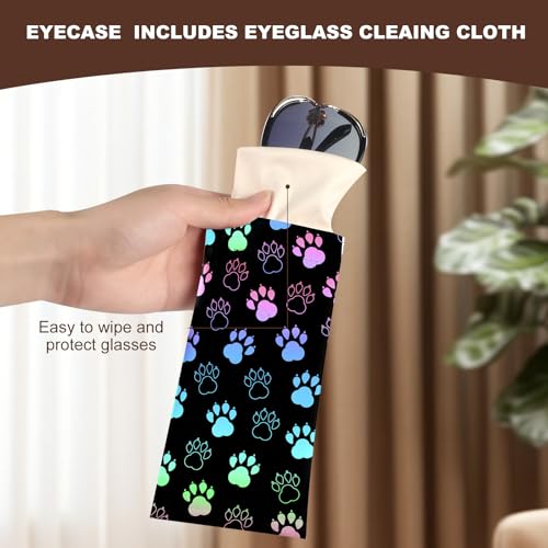 Image of Anikathy 2Pcs Sunglass Eyeglass Glasses Case Soft PU Leather with Cleaning Cloth Cute Glasses Pouch Bag for Men Women Girs
