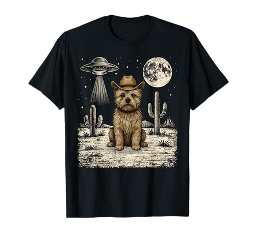 Funny Cairn Terrier Cowboy Western Dog UFO T-Shirt