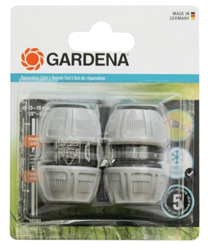 Gardena Ensemble réparé 13 mm (1/2 Pouce) et 15 mm (5/8 Pouce): réparation de tubes faciles sans outil, poignée de puissance, écrou de serrage spécialement en...