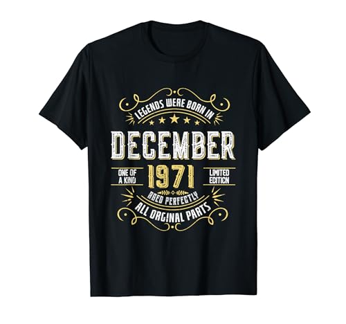 Legends Were Born In December 1971 For Birthday 2023 T-Shirt