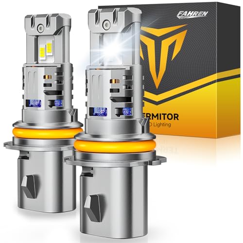Image of Termitor Upgraded 9007 Bulbs, (1500%) 15X 120,000LM Extreme Brightness HB5 bulb, 6500K Cool White, IP68 Waterproof, Plug-N-Play, Pack of 2, HID fog bulbs,1:1 Size Replacement