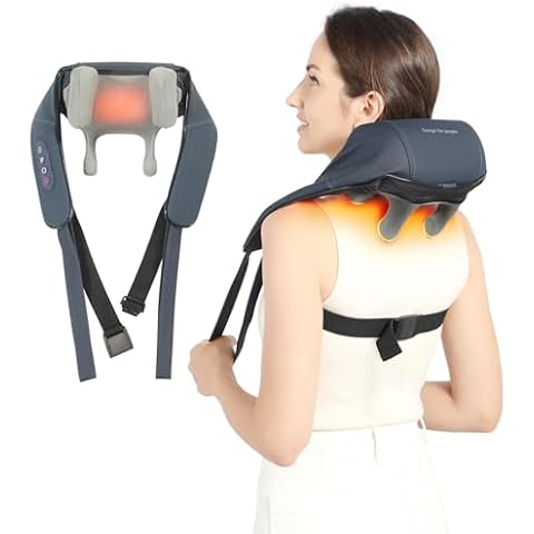 GINEKOO Neck and Shoulder Massager with Infrared, Shiatsu Back Massager for Pain Relief, Cordless Electric Deep Tissue 4D Kneading Massager for Neck, Shoulder, Leg, Back Muscle Tension Release Cover
