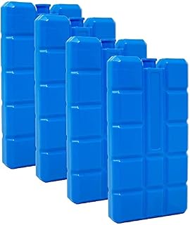 Guilty Gadgets Pack of 4 Ice Pack Bricks Freezer Blocks | Reusable | For Cooler Bag Box Travel Picnic Camping Lunch Box - 15cm x 8cm