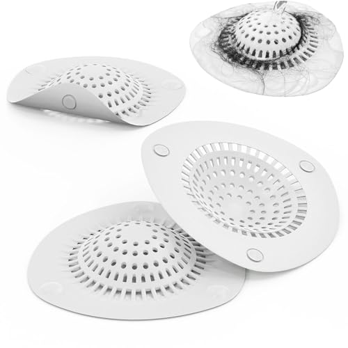 Tapón recolector de cabello para drenaje de ducha en silicona 3 unidades