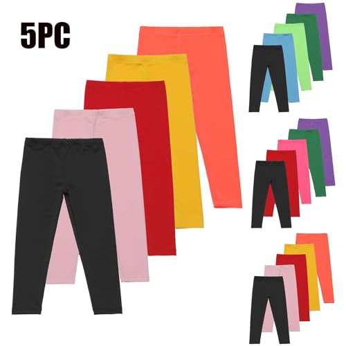 5 Pack Girls Leggings Teens Stretchy Dance Yoga Pants Kids Full Length Pull On Daily Ballet Tights2