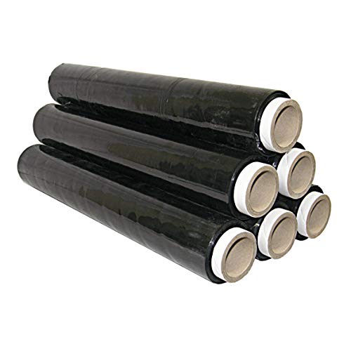 6 Rollos 1,5 kg Stretch pantalla negro 125 m longitud 23 my ancho 50 cm Top calidad