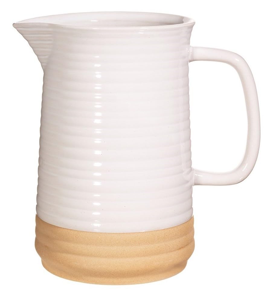 Sass & Belle White Rustic Half Glazed Jug