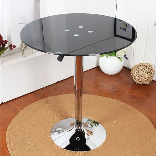 Table ronde en verre réglable pour optimiser les petits espaces