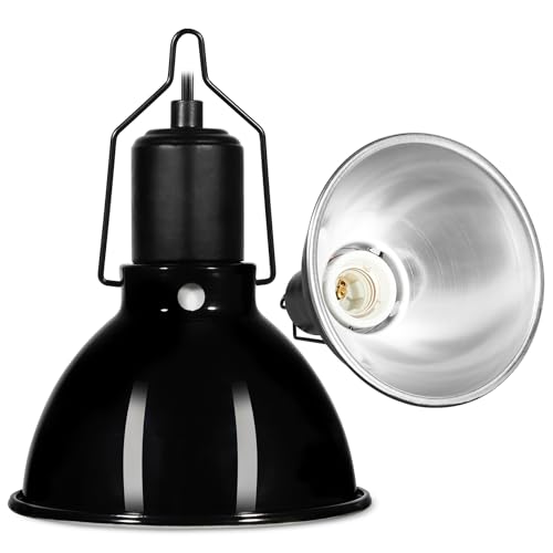 DXOPHIEX 5.5 inch Dome Reptile Light Fixture Reptile Heat Lamp UVB Light Fixture for Bearded Dragon, Lizard, Hermit Crab, Turtle Tank and Terrarium（Max 100W）