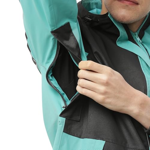 Image of Zeel Raingear Stylish Black Rain Jacket For Men Waterproof For Bike Riders With Adjustable Hood Along With Inner Pockets,Waterproof Rainwear With Lightweight Polyester Jacket, Zrs013