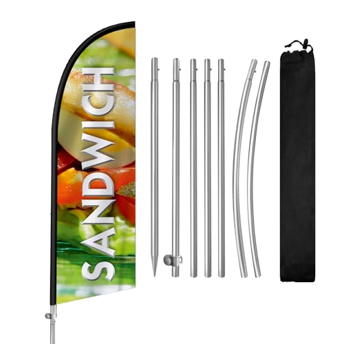 Drapeau Sandwich Swooper avec mât en acier inoxydable extérieur