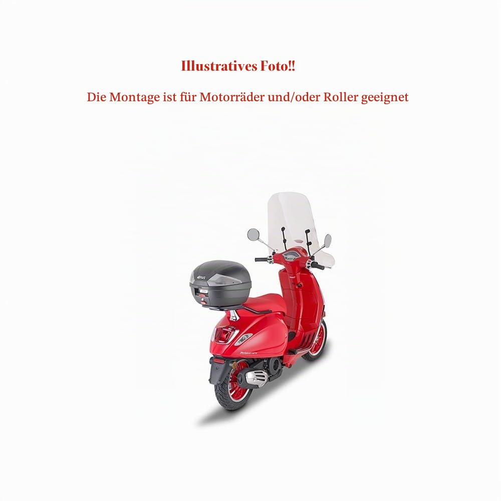 KOMPATIBEL MIT Piaggio Medley 125 TOPCASE FÜR MOTORRADROLLER B29NT2 B29 TECH 29-Liter-Koffer Kofferraum INKLUSIVE Platte UND KIT ZUR Befestigung AM HECKGEPÄCKTRÄGER