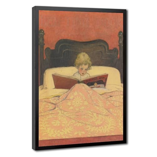 Impression sur toile rétro The Bed Time Book tableau nostalgique suspendu