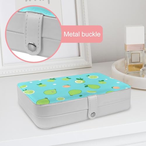Boîte à bijoux avec boucle en métal et intérieur compartimenté
