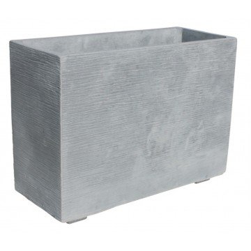 AnaParra Jardinera Cuadrada Moderna en hormigón aligerado para Exterior Arabígo 60X25X42cm. Natural Cemento