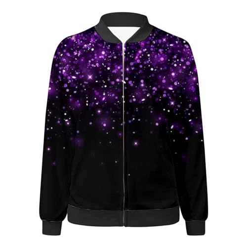 Veste d'automne à manches longues et imprimé à paillettes brillant - 3