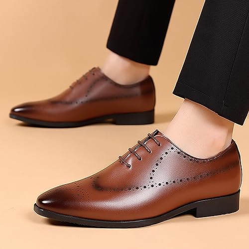 Men's Lace-Ups Classic Oxford Formal Dress Shoes Brogues Derbys Business Shoes for Men2