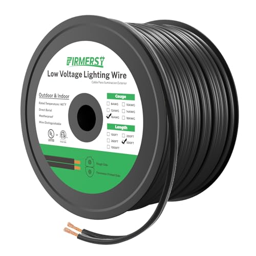 FIRMERST 16/2 Low Voltage Landscape Wire Outdoor Lighting Cable 500 Feet