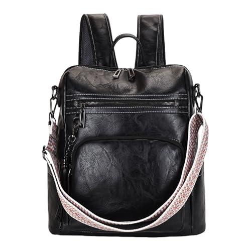 Sac à dos en cuir PU grande capacité Morain à bretelle ajustable pour femme active