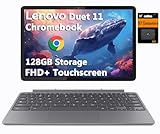 Lenovo Chromebook Duet Gen 9 11" FHD+ 2-in-1 Tablet Touchscreen Laptop (8-Core MediaTek Kompanio 838, 4GB, 128GB Storage (64GB+64GB SD), Detachable Keyboard) 8MP Webcam, Wi-Fi 6, Chrome OS, Students