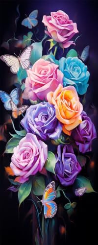 Fleurs Diamant Painting Kit Complet pour Illuminer votre Salon avec une Rose 5D
