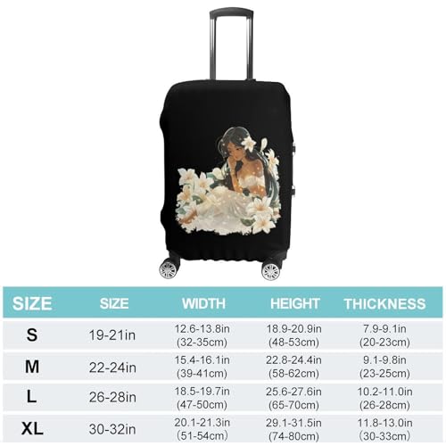 Girl On A Jasmine Flower Travel Luggage Cover Suitcase Protector Anti-scratch Suitcase Cover Washable Baggage Covers S2