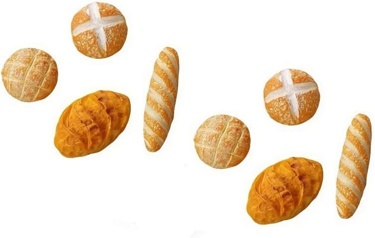 8 Pcs 1/12 Miniature Bread Set, Miniature Bread Dollhouse Decoration Accessories Resin Mix Bakery Bread Mini House Food Decoration Accessories Dollhouse Décor