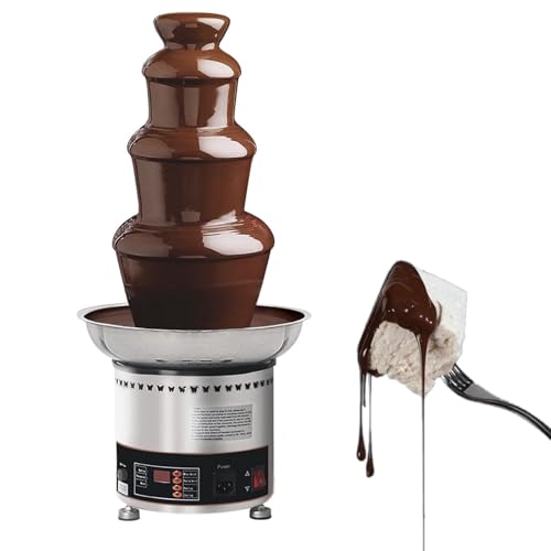 4/5/6 Tiers Chocolate Fountain, Large Fondue Sets for Chocolate Electric Chocolate Fountain Machine, Chocolate Melting Machine for Party Wedding and Birthday(4Tiers)