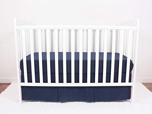 Image of CaSaJa 3-Pack Fitted Crib Sheets Set for Baby Boys, Extra Soft Breathable 9 inch Deep Mattress Sheet for Standard Toddler Bed 28x52, Cozy Washable Microfiber Nursery Sheets, 2 Navy Blue /1 Charcoal Gray