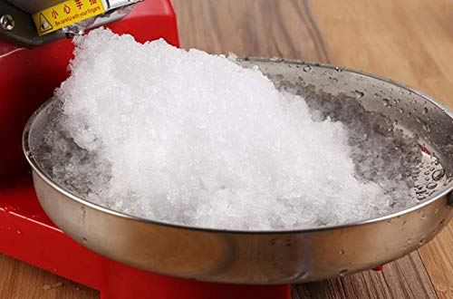 Beauenty Ice Crusher, Electric Snow Cone Machine, Stainless Steel Double Slot Double Knife & Double Coverdesign, for Commercial Snow Flake Ice Milk Shop Household High-Power Ice Beater Mixer (Red)