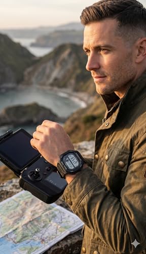 Image of V2A DIGITRON-KUBIX 3043 Digital Watch for Men | Retro Square Display | Urban Streetwear Sports Watch with Dual Time, Countdown Timer, Alarm, Backlight & 50M Water Resistance