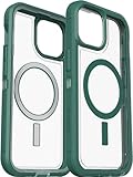 OtterBox Defender Screenless Case with MagSafe for iPhone 14 & iPhone 13 (ONLY) Non-Retail Packaging - Antimicrobial (Velvet Evergreen (Clear/Green))