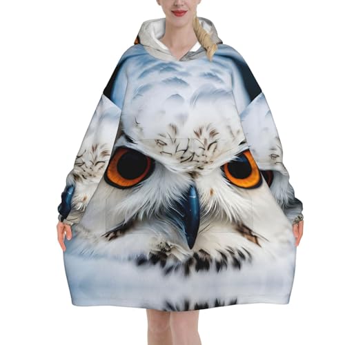 Couverture à capuche hibou sweat plaid géant adulte pour l'hiver