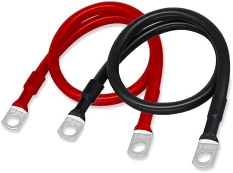 WindyNation 2 AWG Inverter Cable Kit – 3ft Red + 3ft Black Power Wires With Lugs For RV, Solar, Marine - View #13