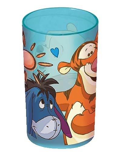 Disney Winnie Puuh Trinkbecher Kinder - Kinderbecher 250 ml für Mädchen und Jungen, Motivbecher für Kindergarten und Schule - Wasserbecher Kunststoff, White