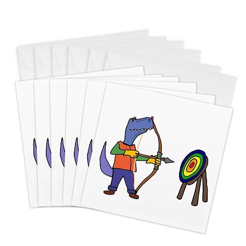 Cartes de vœux T-rex amusant tir à l'arc, idée cadeau anniversaire club