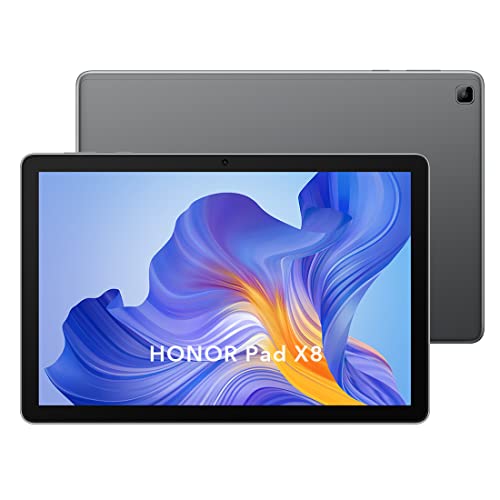 HONOR Pad X8 Tablet 10,1 Pulgadas FHD Android 12 con 5G WiFi+4G LTE Mini Tablet PC 4GB+64GB (Extensible a 512GB), Doble Altavoz de Sonido Estéreo 5100mAh, Tablet con sim,Google Play,Enchufe UE, Gris Cover
