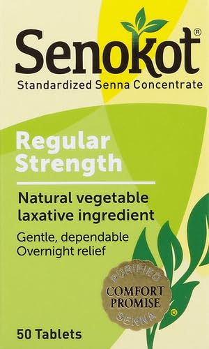 Image of Senokot Regular Strength Laxatives for Constipation, Senna Laxative Tablets, Animal Print, Constipation Relief for Adults, Senna Tablets 50 Count (Pack of 12)