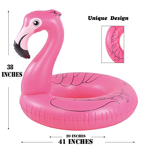 Hiwena Flamingo Float, Inflatable Flamingo Pool Float Tube For Party, 41 Inches Pink Flamingo Float, For Ages 9+ #TOP3