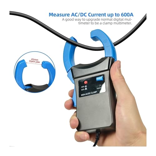 Pinza Amperimétrica Digital FUSWIP 600A AC/DC con Adaptador y Sondas de Prueba, Indicador LED, Sin Batería miniatura 4