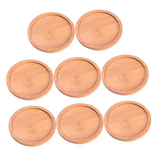 OFFSCH 8piezas Bandejas Redondas para Macetas Platillos De Bambú Diseño Simple y Duradero