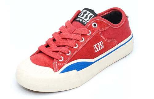 Image of Skateboard Shoes for Men Leather Low Top Pro Skateboarding Training Casual Sneakers