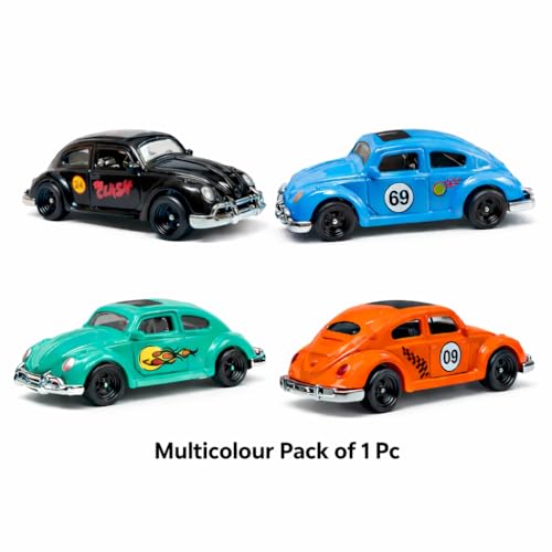 Image of 1:64 Scale Classic Beetle Diecast Cars | Metal Toy Car with Free Rolling Wheels | Mini Collectible Alloy Diecast Model Mini Racing Car Toy for Kids Age (Beetle Car 1:64 Scale - Multicolour)