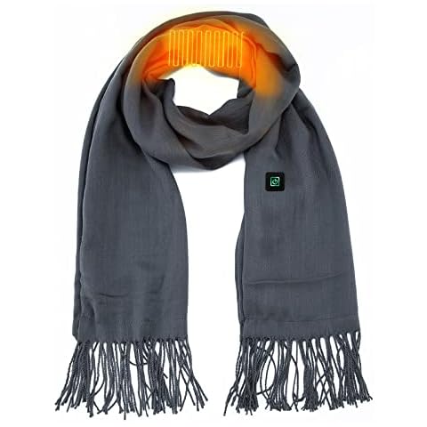 LTGB Heated Scarf, Unisex USB Heating Scarf Long Shawl Warm Winter Electric Heated Scarf New Year Valentine's Day Gift - Gray Cover