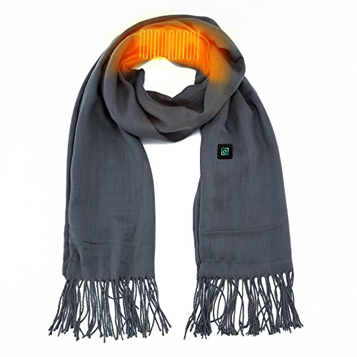 Heizschal USB, Elektrischer Schal mit 3 Heizstufen, Nackenheizkissen Beheizter Schal Wärmeschal Nackenwärmer Winddichter Heiz schal, Winter Draußen Drinnen für Frauen Männer (Grau) Cover