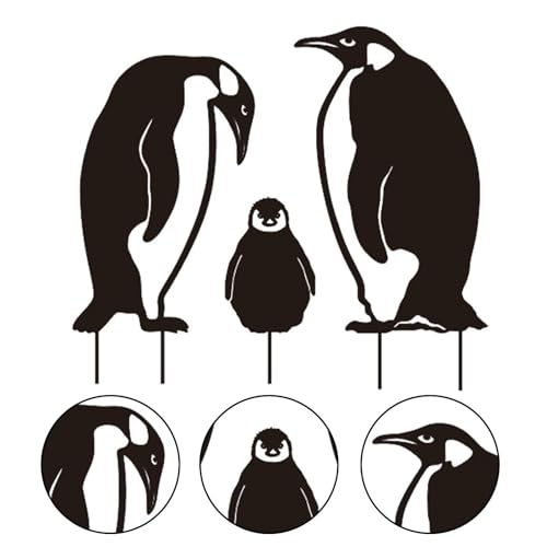 Lawn Decor Penguin en fer forgé pour aménagement extérieur de Noël - 7
